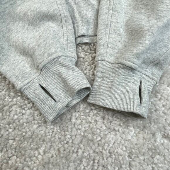 Lululemon Scuba Oversized Half Zip Crop Hoodie Heathered Light Grey M/L - Picture 9 of 12